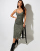 Afbeelding van Cotina Midi jurk in mono paisley groen
