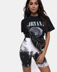 Afbeelding van Cycle Short in Mono Tie Dye zwart-wit