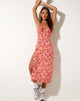 Afbeelding van Cypress Midi Dress in Dark Wild Flower Cantaloupe