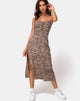 Afbeelding van Cypress Midi Dress in 90s Zebra Taupe