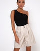 Afbeelding van Dab Highwaisted Short in Pu Stone
