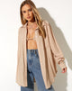 Afbeelding van Dael Oversized Shirt in Crinkle Tan