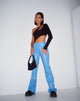 Afbeelding van Zyanna Flare Broek in PU Azuurblauw