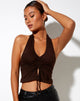 Afbeelding van Dapa Crop Top in Lycra Bittere Chocolade
