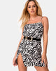 Afbeelding van Datista Jurk in 90s Zebra Zwart-Wit