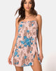 Afbeelding van Datista Mini Jurk in Jungle Bloem Blauw en Crème