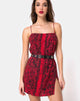 Afbeelding van Datista Slip Dress in Red Snake