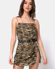 Afbeelding van Datista Slip Dress in Zips Zebra Bruin