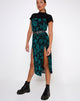 Afbeelding van Daxita Midi Dress in Romantic Rose Flock Teal