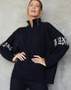 Afbeelding van Tusca Sweatshirt in Zwart met Engel op Mouw