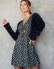 Afbeelding van Raela Skater Dress in Flowing Flower Zwart