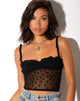 Afbeelding van Delora Crop Top in Zwart Flock Flutterby