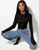 Afbeelding van Deloya Top in Mesh Zwart