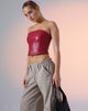 Afbeelding van Dena Corset Top in PU Bloedrood