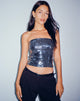 Afbeelding van Dena Bandeau Crop Top in Zilverglans