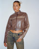 Afbeelding van Derby Zip Up Jas in PU Tonaal Bruin
