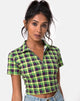 Afbeelding van Dhen Crop Top in Groen en Paars Ruitje