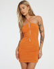 Afbeelding van Diti Mini Dress in Mixed Animal Flock Orange