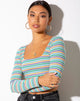 Afbeelding van Adea Crop Top in ribgroen paars en geel by Motel