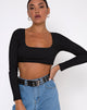 Afbeelding van Drea Crop Top in Rib Zwart
