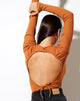 Afbeelding van Dreita Long Sleeve Bodice in Rib Salt Caramel