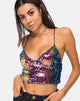 Afbeelding van Dyrilla Cropped Bralet in Drakenfruit Pailletten