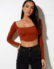 Afbeelding van Elcaca Crop Top in Rib Bombay Bruin