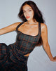 Afbeelding van Elati Corset Top in Schotse ruit Groen