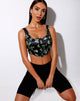 Afbeelding van Elci Corset Top in Zwart Butterfly Lime
