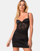 Afbeelding van Ellis Bodycon Jurk in Kanten Mesh Zwart