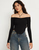 Afbeelding van Elsie Bardot Top in Zwart