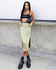 Afbeelding van Tindra Midi rok in satijn Olive