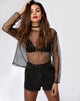 Afbeelding van Ether longsleeve top in goudglitter op net zwart