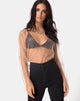 Afbeelding van Ether Longsleeve Top in Goudglitter op Net Tan