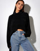 Afbeelding van Evie Cropped Trui in Chenille Zwart