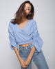 Afbeelding van Evrilia Wrap Around Blouse in Stripe Blue