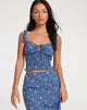 Afbeelding van Ezra Top in Retro Bloemig Blauw
