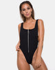 Afbeelding van Farica badpak in Mini Rib Onyx
