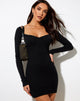 Afbeelding van Indri Mini Dress in Rib Zwart