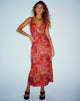 Afbeelding van Fiaso Midi Dress in Abstract Paisley Red