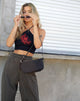 Afbeelding van April Crop Top in Zwart Drakenrood