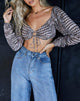 Afbeelding van Celinda Crop Top in Croc Neutral Grey