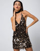 Afbeelding van Finn Slip Dress in Zwart en Goud Spikkel Pailletten