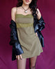 Afbeelding van Fiona Mini Dress in Satin Avocado