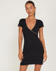 Afbeelding van Flora Ballet Mini Dress in Jersey Zwart