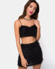 Afbeelding van Weaver Hoge Taille Rok in Franje Zwart