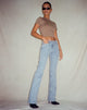 Afbeelding van Gerafelde jeans met lage taille in Light Wash Blue