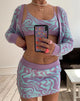 Afbeelding van Motel X Barbara Kristoffersen Hira Mini Rok in Gebreide Jagged Swirl Lavendel en Mint