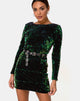 Afbeelding van MOTEL DELUXE Gabby Pailletten Plunge Back Jurk in Iridescent Groen