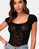 Afbeelding van Galacta Bodice in Animal Black Net